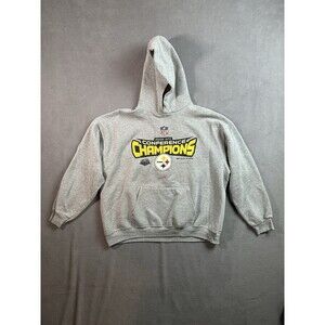 NFL Men's Gray Pittsburgh Steelers Super Bowl 43 Champion Hoodie Size XL